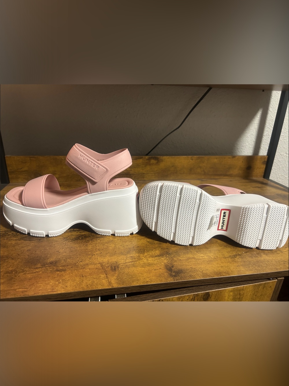 Hunter Pink Chunky Platform Sandals for Women